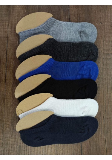 Çocuk 6 Çift Kısa Snekers Çorap Burun Dikişsiz Çok Renkli