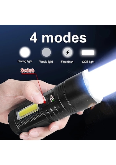 Xuweiwei 1 Bilgisayar Yeni 2025 Modeli 5200mah Bataryalı Cob Yan Işık Dahili Yüksek Parlaklık Uzun Süreli Çalışma Wl-25 Uzun Menzilli Lamba Altın