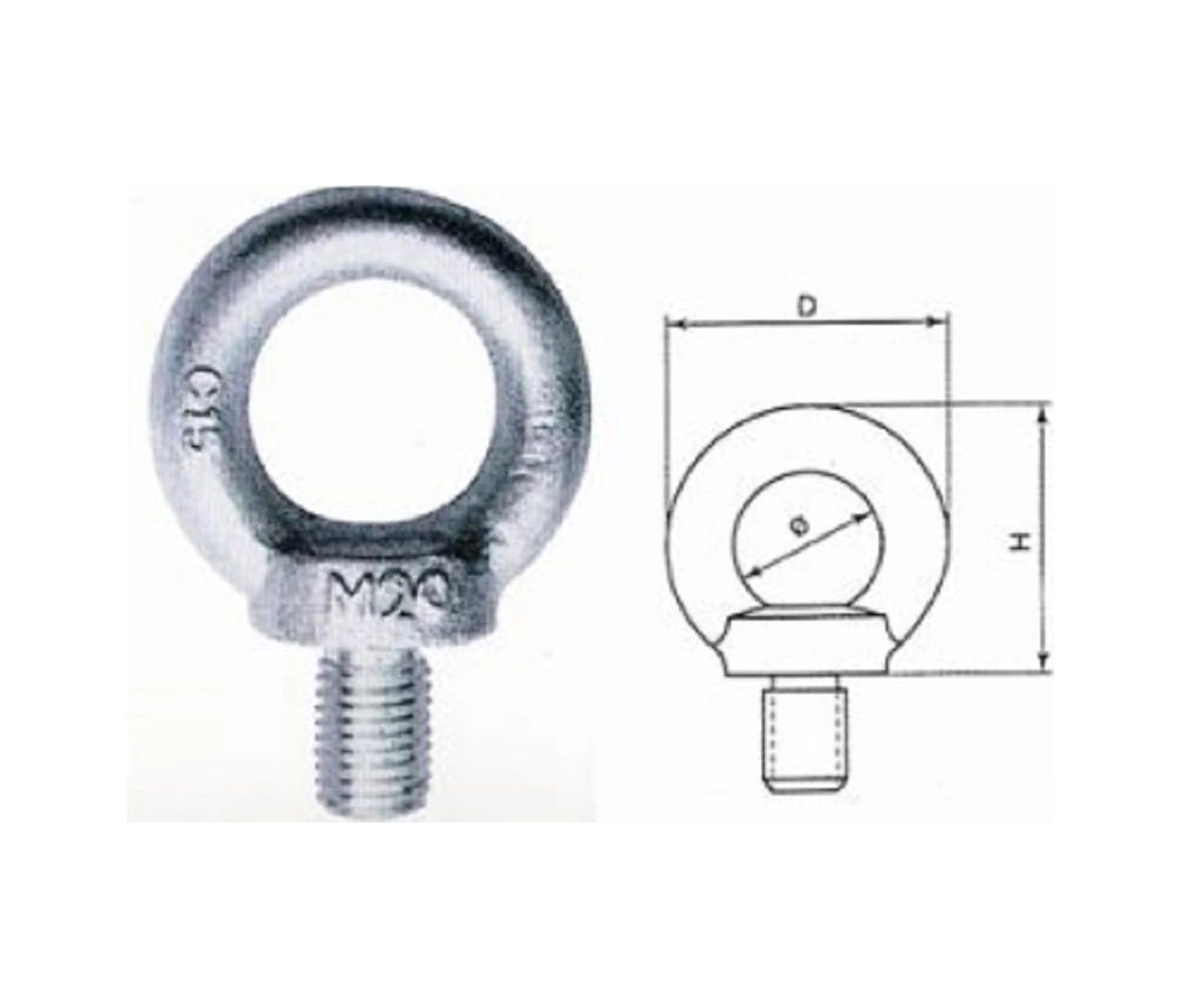 Halkalı Somun Erkek Aybolt Metrik 16 Galvaniz Kaplama Dın 580 -
