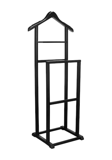 Nyn Ahşap Dilsiz Uşak Siyah Renk Ikili Ayaklı Askı Siyah