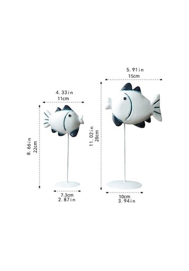 Lijinxu Öpüşen Balık Süsü Masaüstü Komik Tatil Dekorasyonu 22cmx11cmx7,3cm