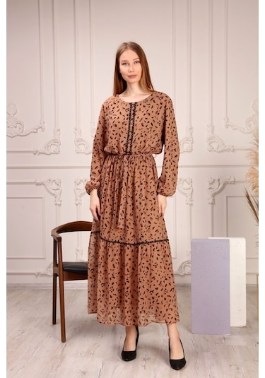 Aymeravm - Desenli Büyük Beden Kadın Elbise - Çuha0607Ga