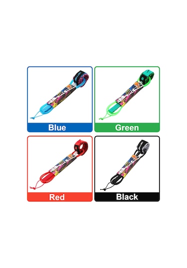 Kosona Yeşil 7mm Tpu Sörf Kordonu Düz Kordon - 6ft Uzunluk, 190g Ağırlık