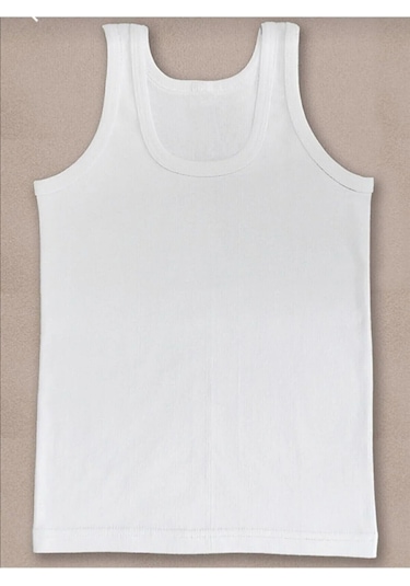 Tezzgelsin Erkek Çocuk Pamuklu Penye 6'lı Beyaz Atlet