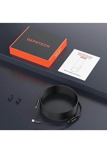 Depstech Işıklı Endoskop Kamerası - 5m Kablo 7mm İnce Prob - Siyah