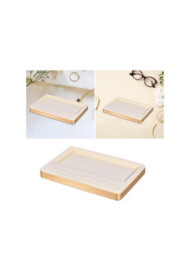 Homyl Takı Teşhir Organizatör Tutucu Küpe Yüzük Saklama Bej Bej