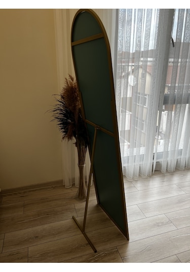 Gold Oval Ayaklı Boy Aynası 50x160 Altın