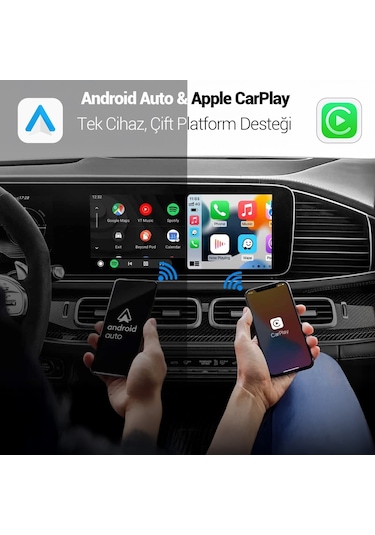 Juo Kablosuz Carplay Android Auto Kabloludan Kablosuza Çevirici Usb Ve Type-c Adaptör