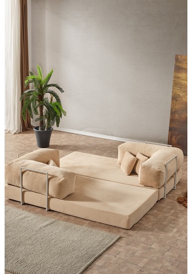 Legom Lucas Aktivite Koltuğu Yatak Olabilen Çok Amaçlı Kanepe L Koltuk Bej Bej