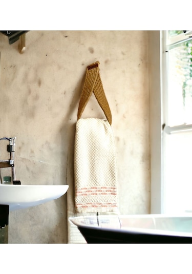 Hasır Banyo Havlu Askılığı, Havluluk, Havlu Asacağı, Askılık, Banyo Düzenleyici Kahverengi