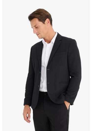 DeFacto Slim Fit Dar Kesim Astarlı Düğmeli Blazer Ceket N0503AZ25SPBK27