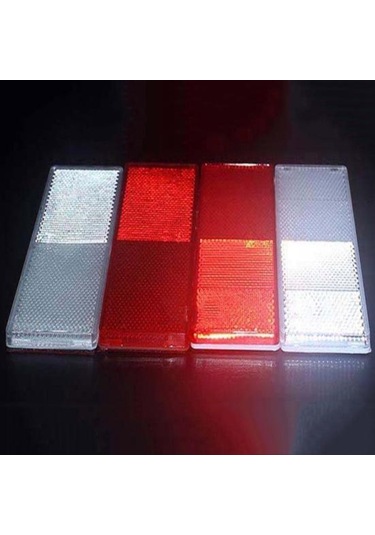 Beyaz 2 Adet Evrensel Plastik Kuyruk Emniyet Yansıtıcı Plakalar Araba Kamyon Araç İçin Güçlü Reflektörler