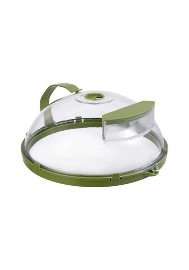 Ulzyvf Pratik Mikrodalga Yiyecek Saklama Kabı - Buhar Delikli, Su Hazneli, Kulplu Yeşil Yeşil