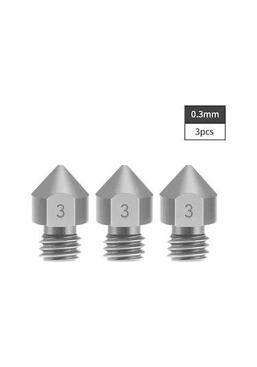 Yuntech01 Mk8 Titanyum Alaşımlı 3d Yazıcı Burnu Seti 3 Adet, 0.3mm - 1.75mm Filament Uyumlu, Sıcak Dayanıklı, Tıkanma Sorunu Olmadan