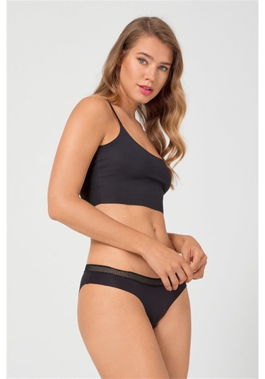 File Lastikli Lazer Kesim Bikini Külot 3'lü Paket - 4 Asorti 1 Çok Renkli