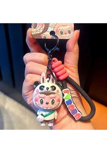 Novahub Yeni Karikatür Hasır Şapka, Labubu Kumaş, Küçük Koyun Anahtarlık, Sevimli Kadın İçin Dekorasyon Anahtar Zinciri