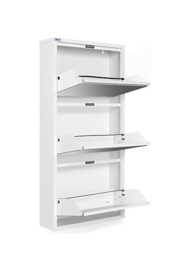 Ceha 3'lü Metal Ayakkabılık Kar Beyaz/Aynalı K.AYK-3/A/P9003