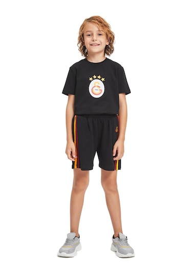 Gs Srt 003 Galatasaray Orijinal Lisanslı Çocuk Şort Siyah Siyah