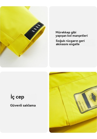 Edwardest 25 Yeni Erkek Kapüşonlu Ceket, Rüzgar Geçirmez Ve Su Geçirmez Açık Hava Dağcılık Spor Ceketi Turuncu