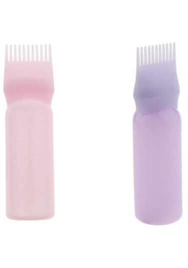 Suntek Kök Tarak Saç Boyası Şişesi Aplikatör Salon Rengi Pembe