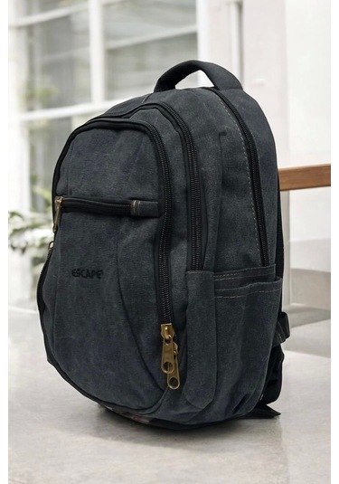 Antrasit Kanvas Kumaş 15,6 İnç Laptop -okul Sırt Çantası Renkli Çok Renkli
