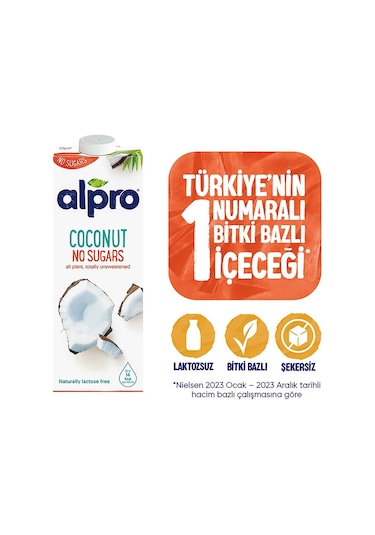 Alpro Şekersiz Hindistan Cevizi Sütü 1 L