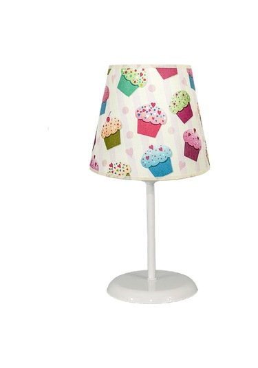 Şenay Aydınlatma Çocuk Odası Silindir Kumaş Abajur-Pembe Cupcake Diğer