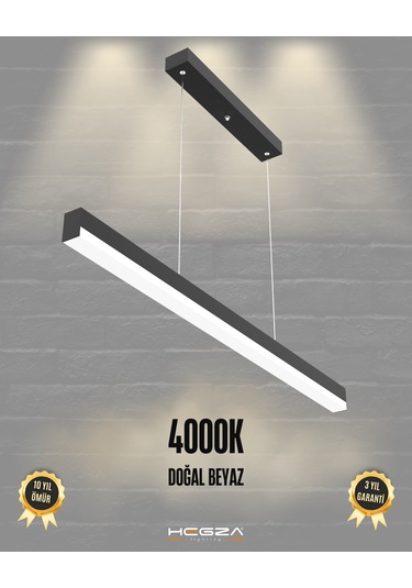 Magro 80cm Siyah Kasa, Doğal Beyaz Işık Modern Sarkıt Led Avize Siyah