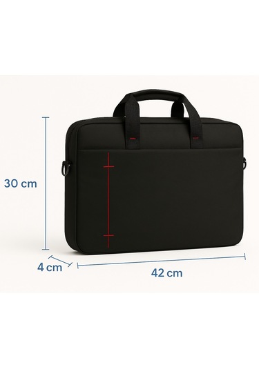 Laptop Çantası 15.6 İnç Su Geçirmez, Şık Ve Hafif Ofis & Günlük Kullanım İçin 8683255013913 Siyah - Kırmızı