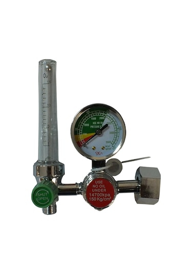 Galena Vanalı Oksijen Tüpü Başlığı Manometresi 15L/Dk