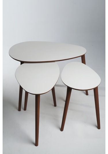 Paris 3'lü Zigon Sehpa &100 Mdf Beyaz