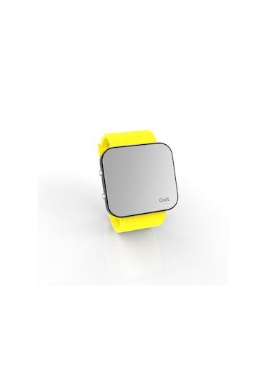 Cool Watch Saat - Siyah Led Kasa - Sarı Kayış Unisex Pembe