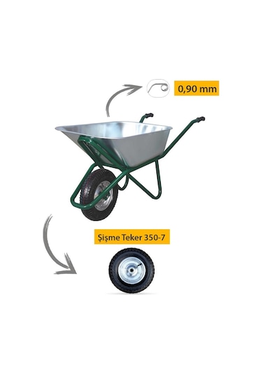 Kanat Pro Galvanizli Demonte El Arabası 0.90 Mm Sac