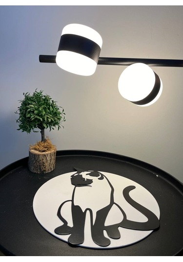 Kedi Desen Lazer Kesim Metal Tablo