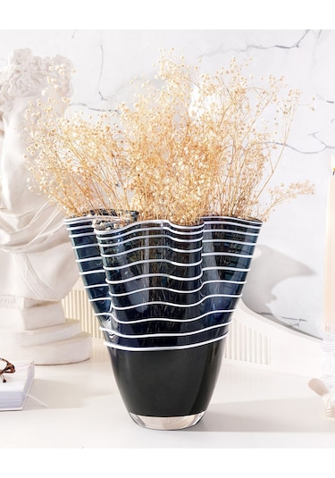 Madame Coco Honfleur El Yapımı Cam Vazo Büyük Boy Lacivert