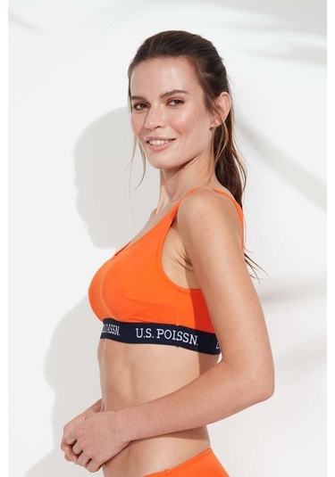 U.S. Polo Assn. Kadın Turuncu U Yaka Bralet Bikini Üst 21503