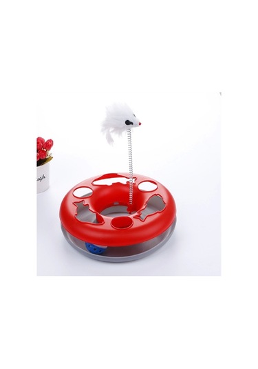 Mixpet Yaylı Fareli Dönen Toplu Kedi Oyuncağı 24.5 x 24.5 x 7 CM
