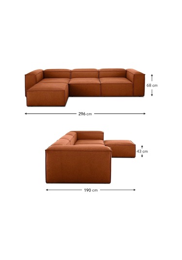 Nex 4 Modül Modüler L Köşe Koltuk Takımı Kiremit