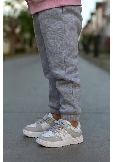 Kız Çocuk Yıldız Detaylı Sneaker Ayakkabı Gri