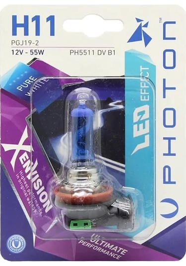 Photon H11 12v 55w Beyaz Xen Vision Tekli Blister Ampul