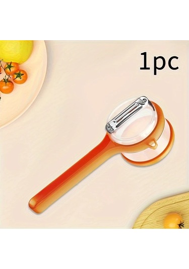 Honeybeeshop Turuncu Çok Amaçlı Sebze Meyve Soyacak Saklama Kutusu Testereli Bıçak Turuncu