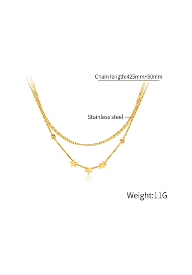 Sones Opk Gx2432 Paslanmaz Çelik Çift Katmanlı Pentagram Kolye, Renk: Çelik Rengi