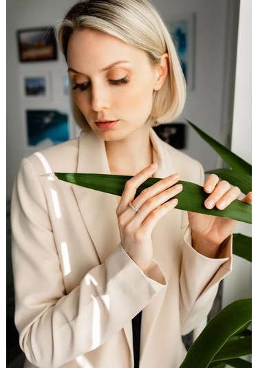 Lamponi 925 Ayar Gümüş Taşlı Yaldızlı Nikah Yüzüğü 203735669 Altın