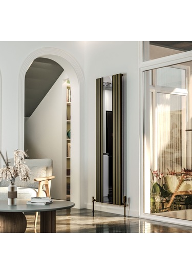 Lojimax Alüminyum Aynalı Dikey Radyatör Siesta Mirror 1800x554mm 6 Dilim Mat Bronz 1629 W Yüksek Isıl Güç