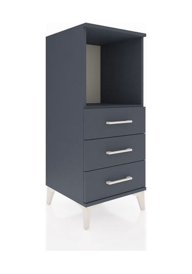 Hyperion Komodin Tek Raflı 3 Çekmeceli 44x44x106 Antrasit-antrasit Antrasit