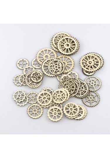 Ruicoo 50 Adet Plywood Çark Desenli Duvar Dekoru - Salon, Bar, Dükkan İçin Steampunk Stili Duvar Aksesuarı Ve Dıy Malzemesi