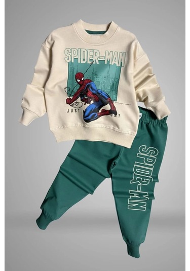 Örümcek Adam Yeşil Renk Erkek Çocuk Eşofman Takım Yeşil