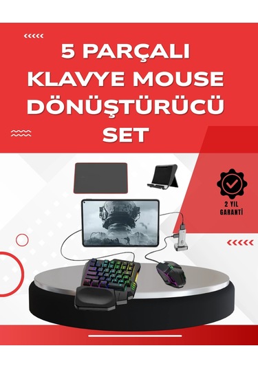 Android Uyumlu Oyun Klavye Mouse Seti Taşınabilir & Dayanıklı