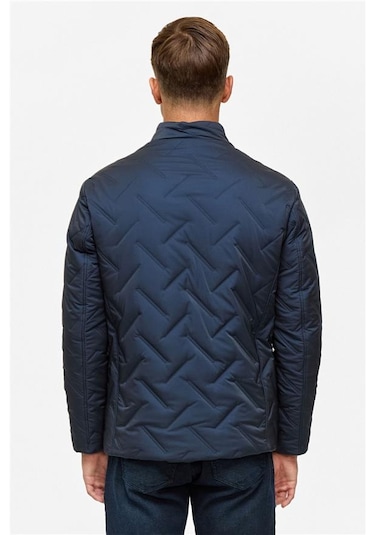 SÜVARİ Lacivert Slim Kapitone Mont Lacivert