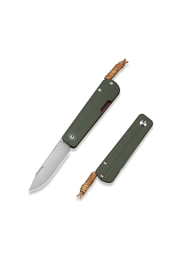 Civivi Slippy Sendy Milled Green & Red G10 Handle Satin Finished Nitro-v Blade Kamp Çakı Yeşil